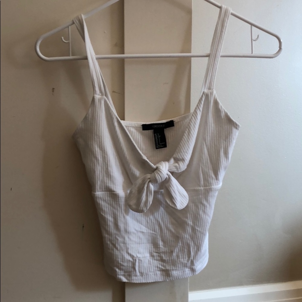 White small tank with tie in front